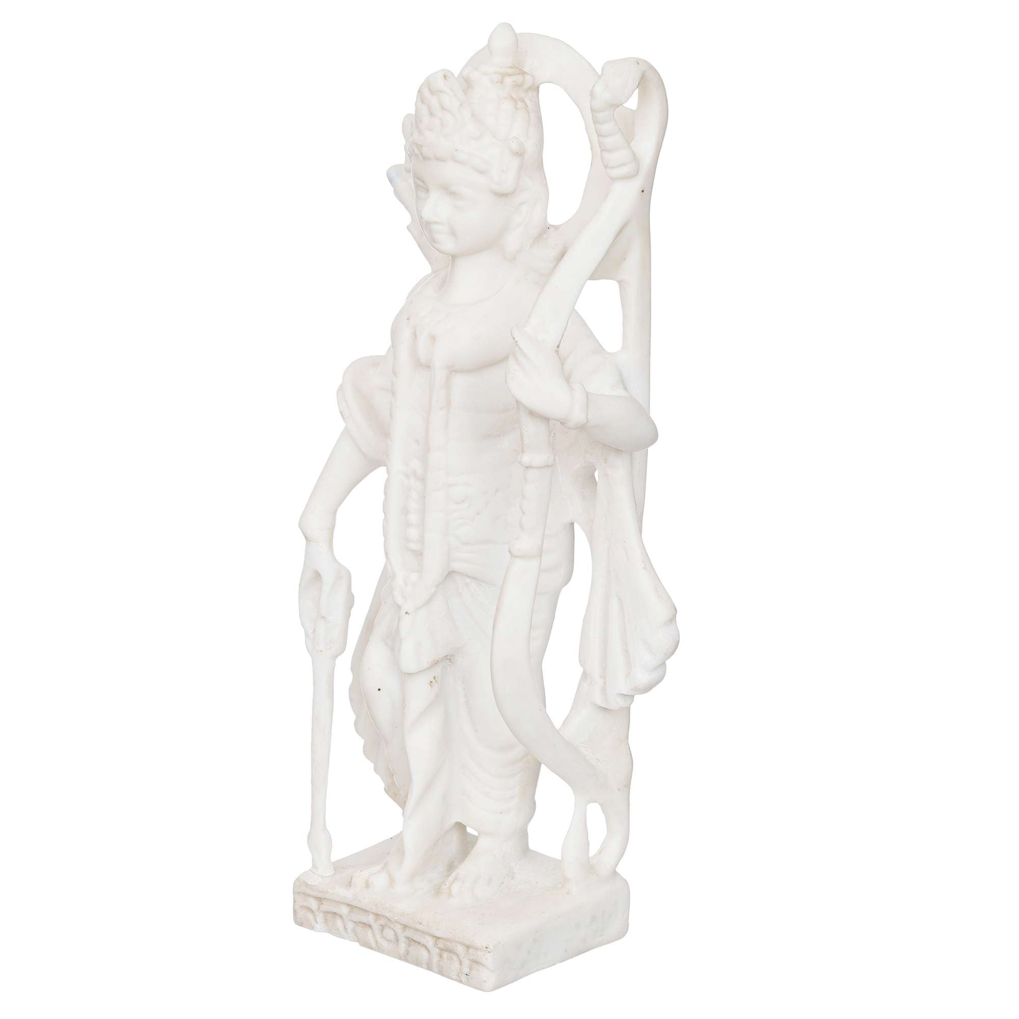 White Marble Standing Ram Ji murti for Pooja Room Standing Hindu Lord Ram ji Statue for Home Temple Idol Murti Best for Gift (NMB-MRM1) - SWASTIK CREATIONS The Trend Point
