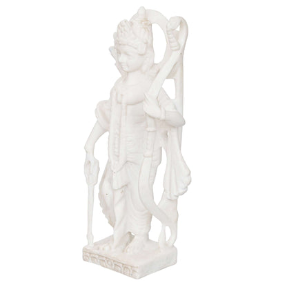 White Marble Standing Ram Ji murti for Pooja Room Standing Hindu Lord Ram ji Statue for Home Temple Idol Murti Best for Gift (NMB-MRM1) - SWASTIK CREATIONS The Trend Point