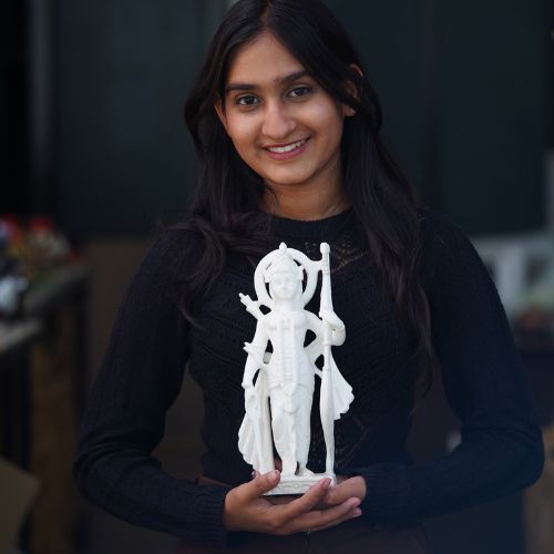 White Marble Standing Ram Ji murti for Pooja Room Standing Hindu Lord Ram ji Statue for Home Temple Idol Murti Best for Gift (NMB-MRM1) - SWASTIK CREATIONS The Trend Point