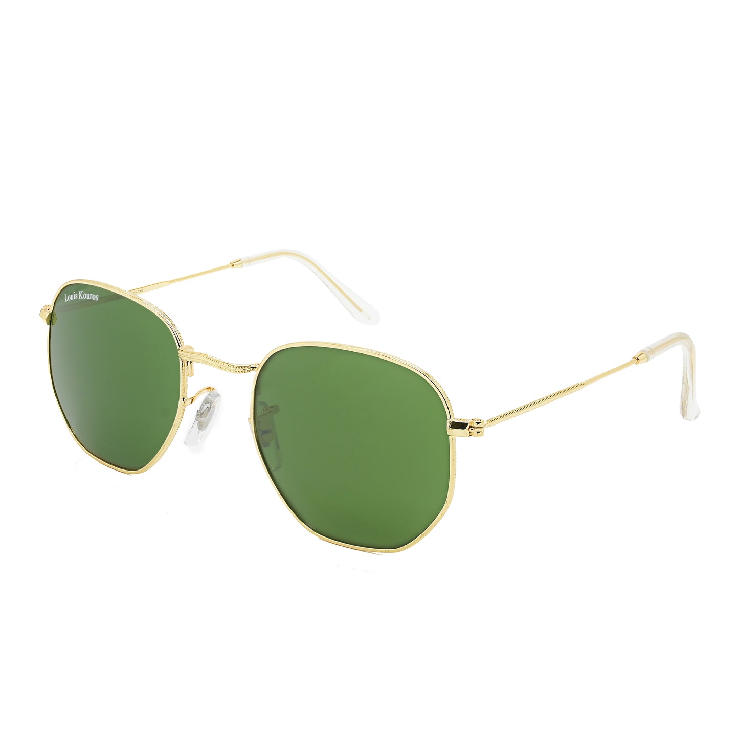 Green Tarth Hexagonal Sunglasses (SUN-LK-3548-GRN1GLD-M) SWASTIK CREATIONS The Trend Point