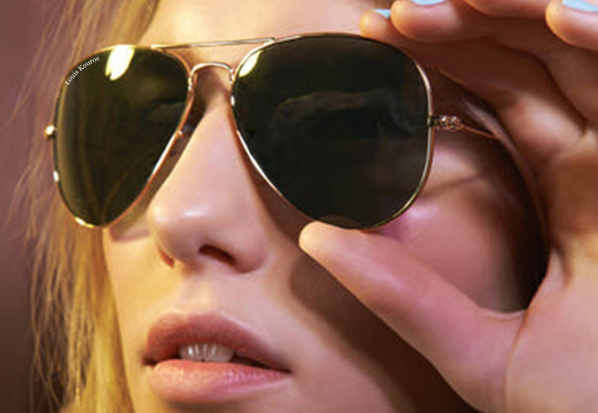 Purosangue 3026 Aviator Sunglasses (SUN-LK-3026-GRN1GLD-M-A)