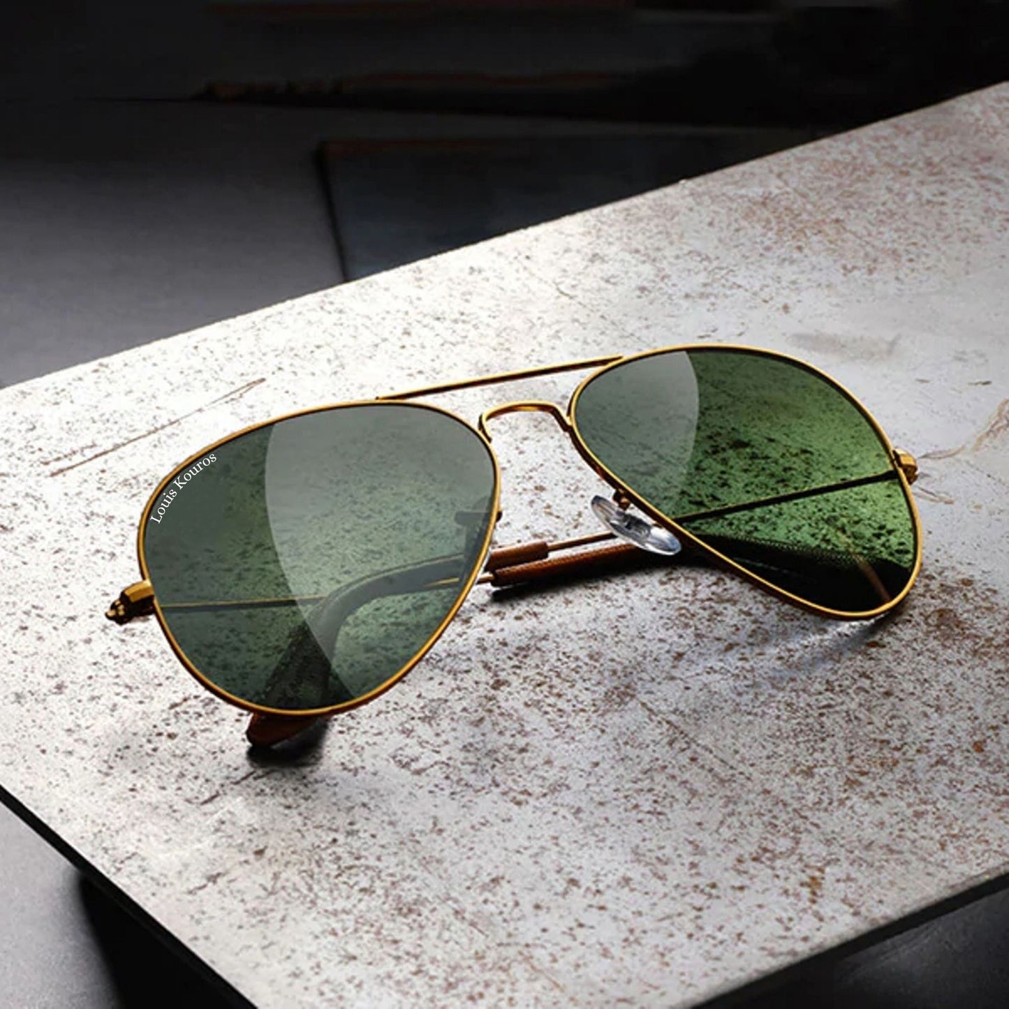 Purosangue 3026 Aviator Premium Sunglasses (SUN-LK-3026-GRN1GLD-M-A) SWASTIK CREATIONS The Trend Point