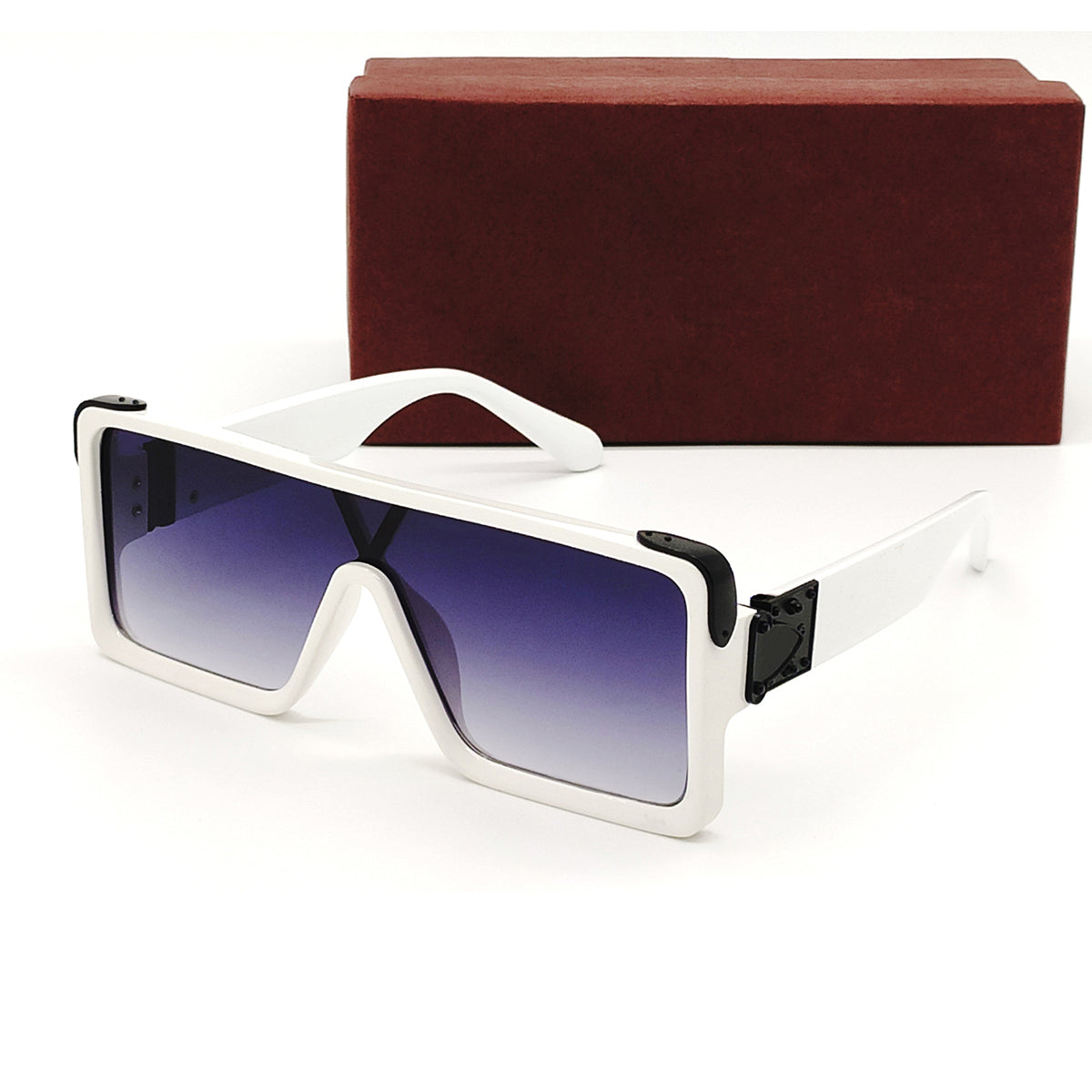 Black Manchester Square Sunglasses (SUN-LV-1258-BLK2BLK-WHITE) SWASTIK CREATIONS The Trend Point