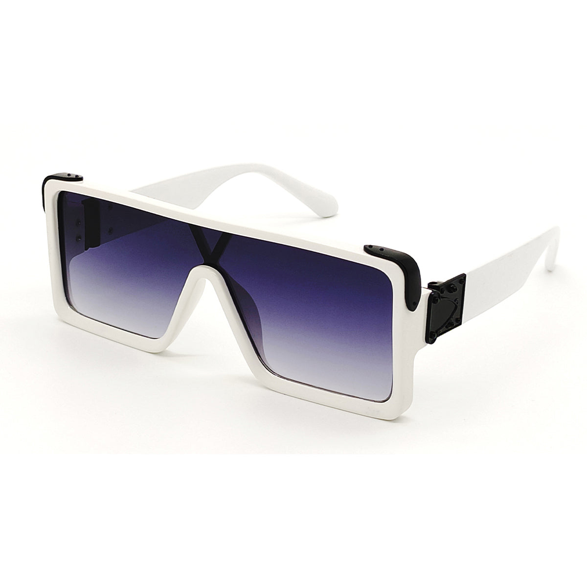 Black Manchester Square Sunglasses (SUN-LV-1258-BLK2BLK-WHITE) SWASTIK CREATIONS The Trend Point