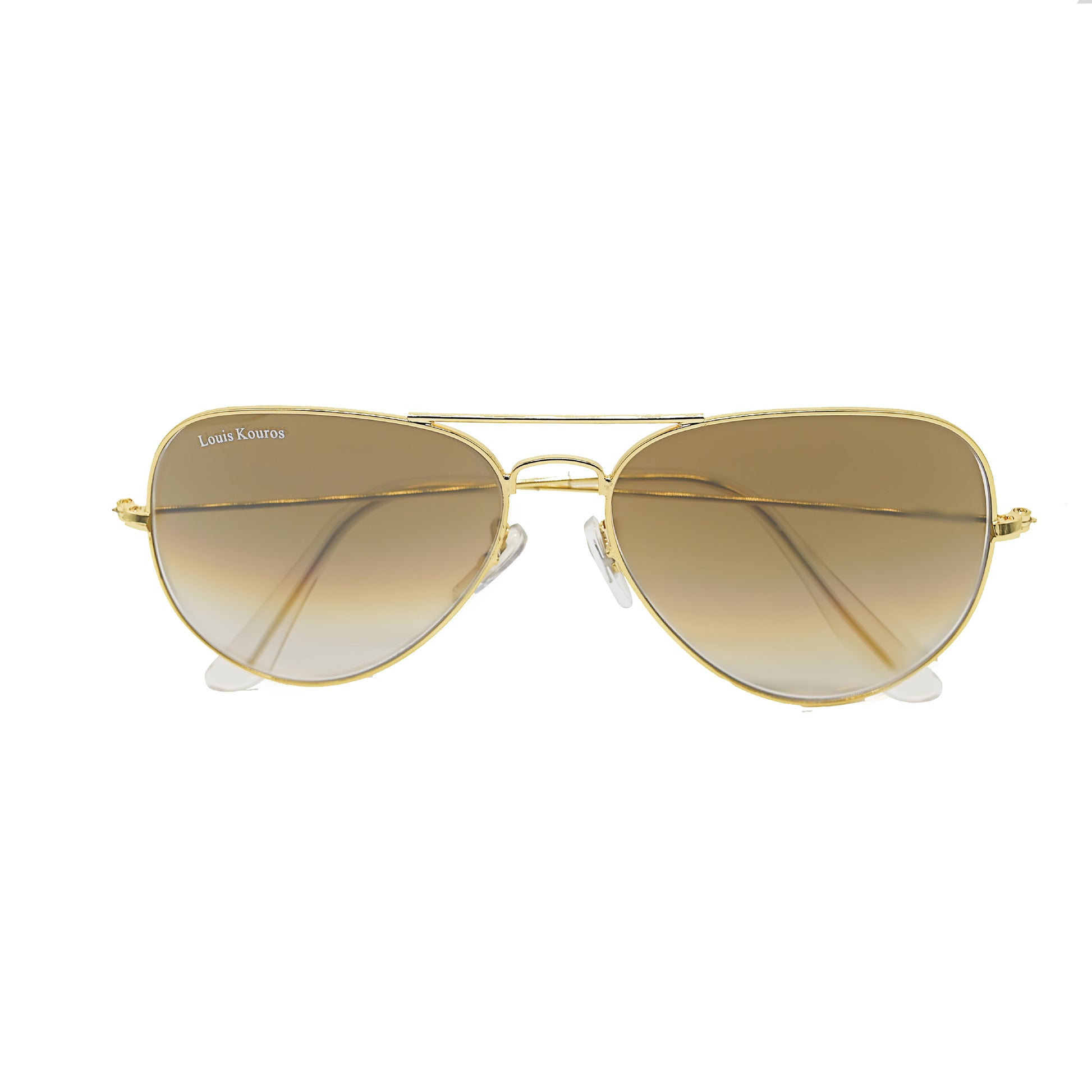 Brown Armstoner Aviator Sunglasses (SUN-LK-3026-BRN2GLD-M)