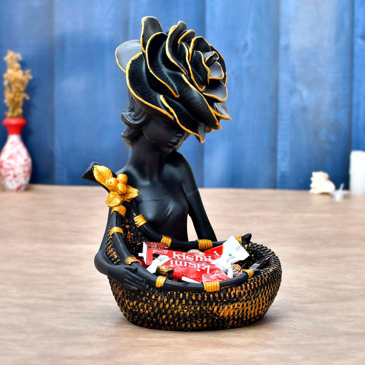 Swastik Trend Point Decorative Lady with Basket Statue for Home Decor Showpiece Figurine SWASTIK CREATIONS The Trend Point