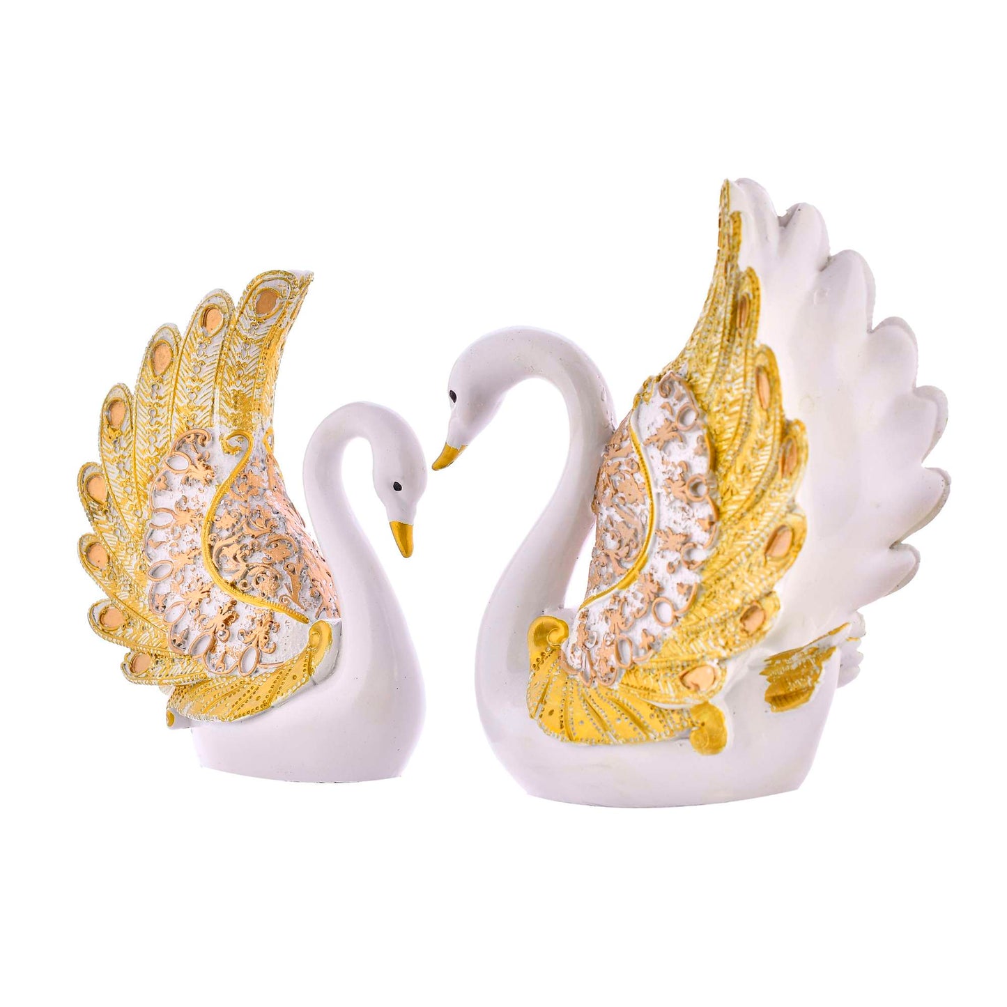 Swastik Trend Point Swan Pair Feather Design Sculpture for Home Decor Decorative Showpiece (Set of 2 Pc, Small, White) showpiece SWASTIK CREATIONS The Trend Point