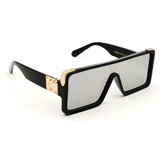 Silver Manchester Square Sunglasses (SUN-LV-1258-SIL3GLD-BLK)