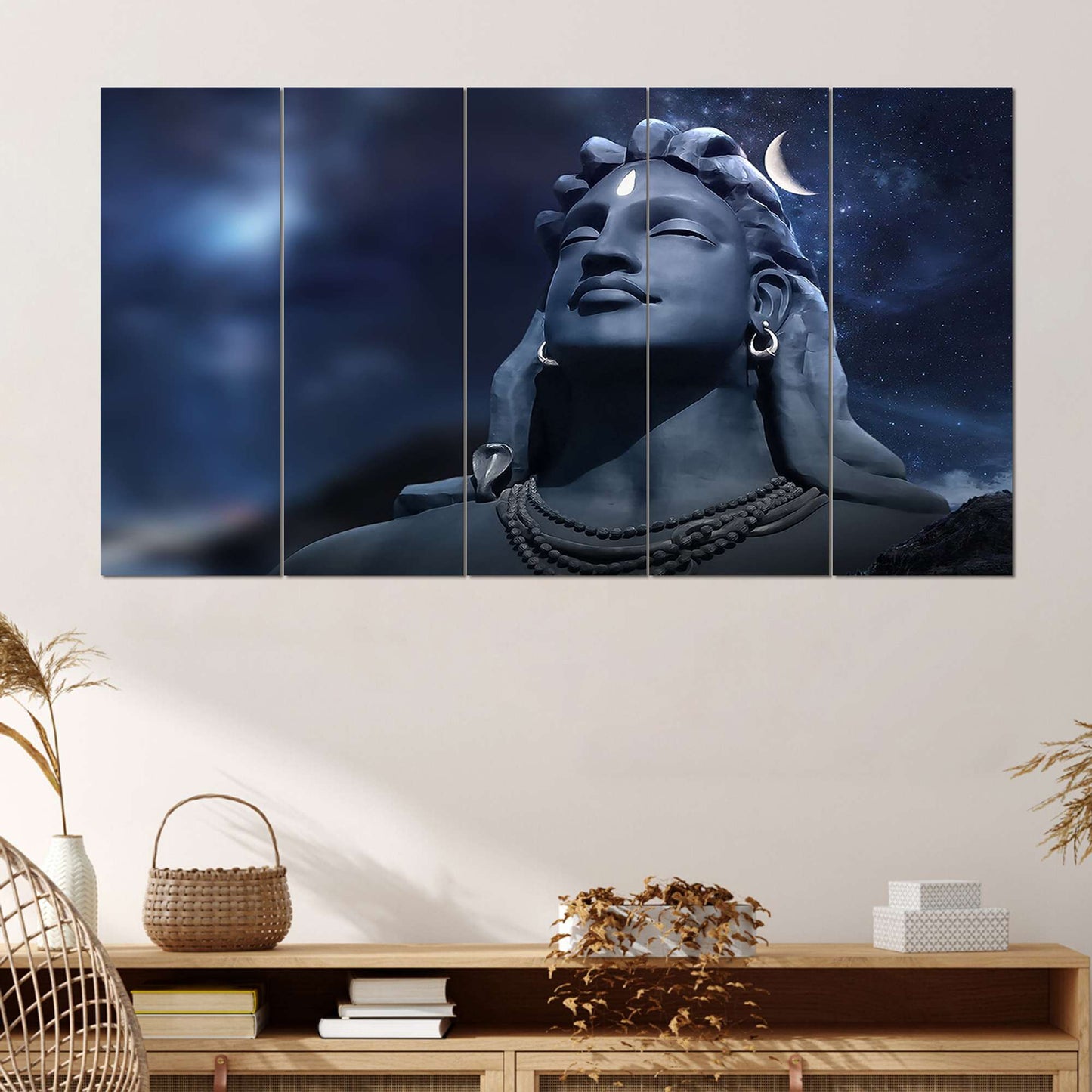 Shiva Adiyogi - SET OF 5 DIGITAL WALL PAINTING (2Y4AD1) SWASTIK CREATIONS The Trend Point