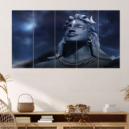 Shiva Adiyogi - SET OF 5 DIGITAL WALL PAINTING (2Y4AD1)