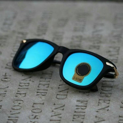 Aqua Blue Enigte Square Sunglasses (SUN-RN-2148-AQB3GLD-M)