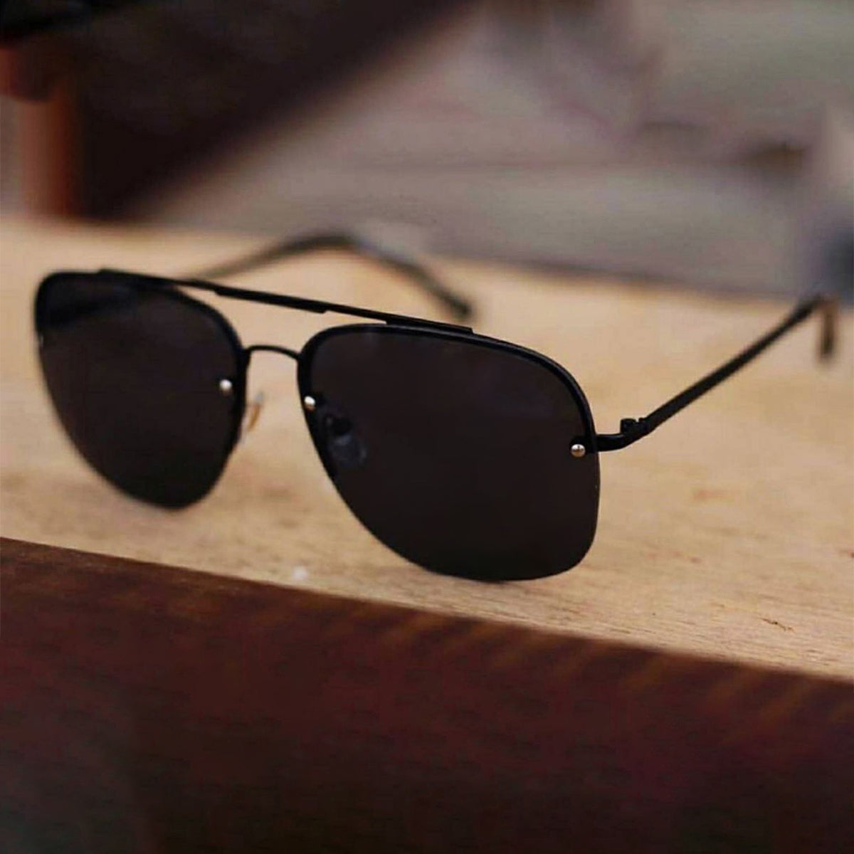 Black REBEL Square Sunglasses (SUN-LC-11089-BLK1BLK)