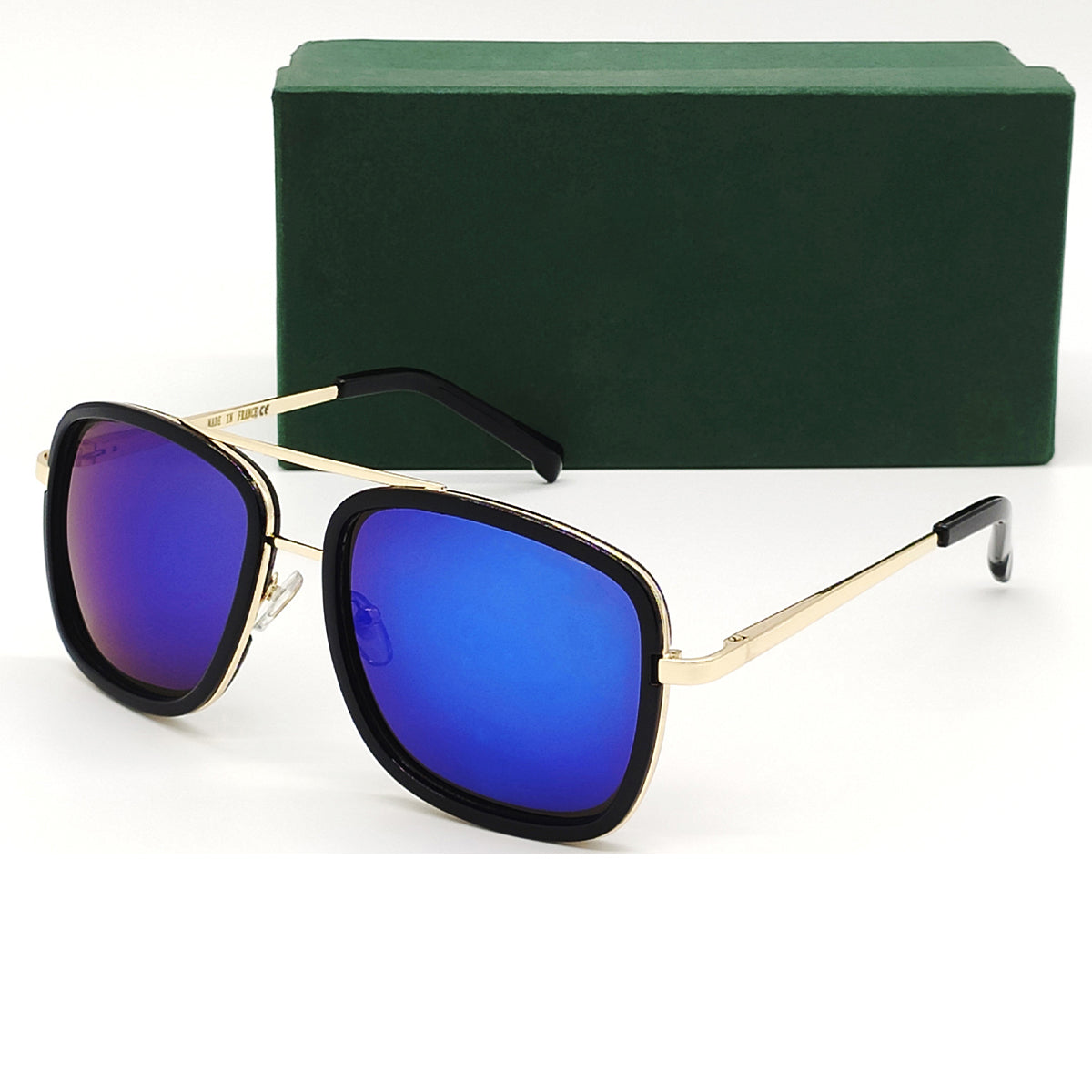 Blue HUMBLEE Square Sunglasses (SUN-LC-0652-BLU3GLD-LARGE) - SWASTIK CREATIONS The Trend Point SWASTIK CREATIONS The Trend Point