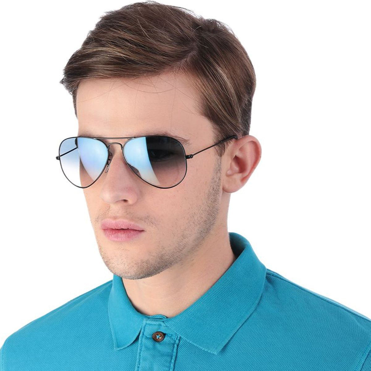 Purosangue 3026 Aviator Sunglasses (SUN-RN-3026-BLU2BLK-M)