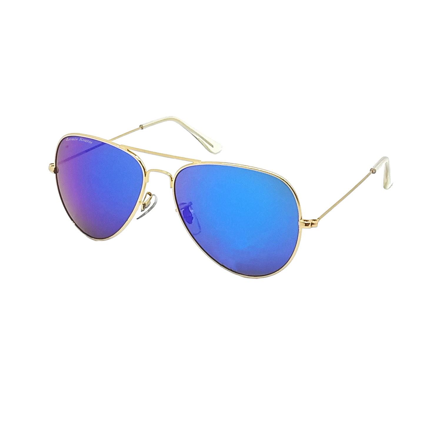 Blue Armstoner Aviator Sunglasses (SUN-LK-3026-BLU3GLD-M) - SWASTIK CREATIONS The Trend Point SWASTIK CREATIONS The Trend Point