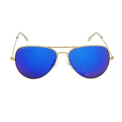 Blue Armstoner Aviator Sunglasses (SUN-LK-3026-BLU3GLD-M) - SWASTIK CREATIONS The Trend Point