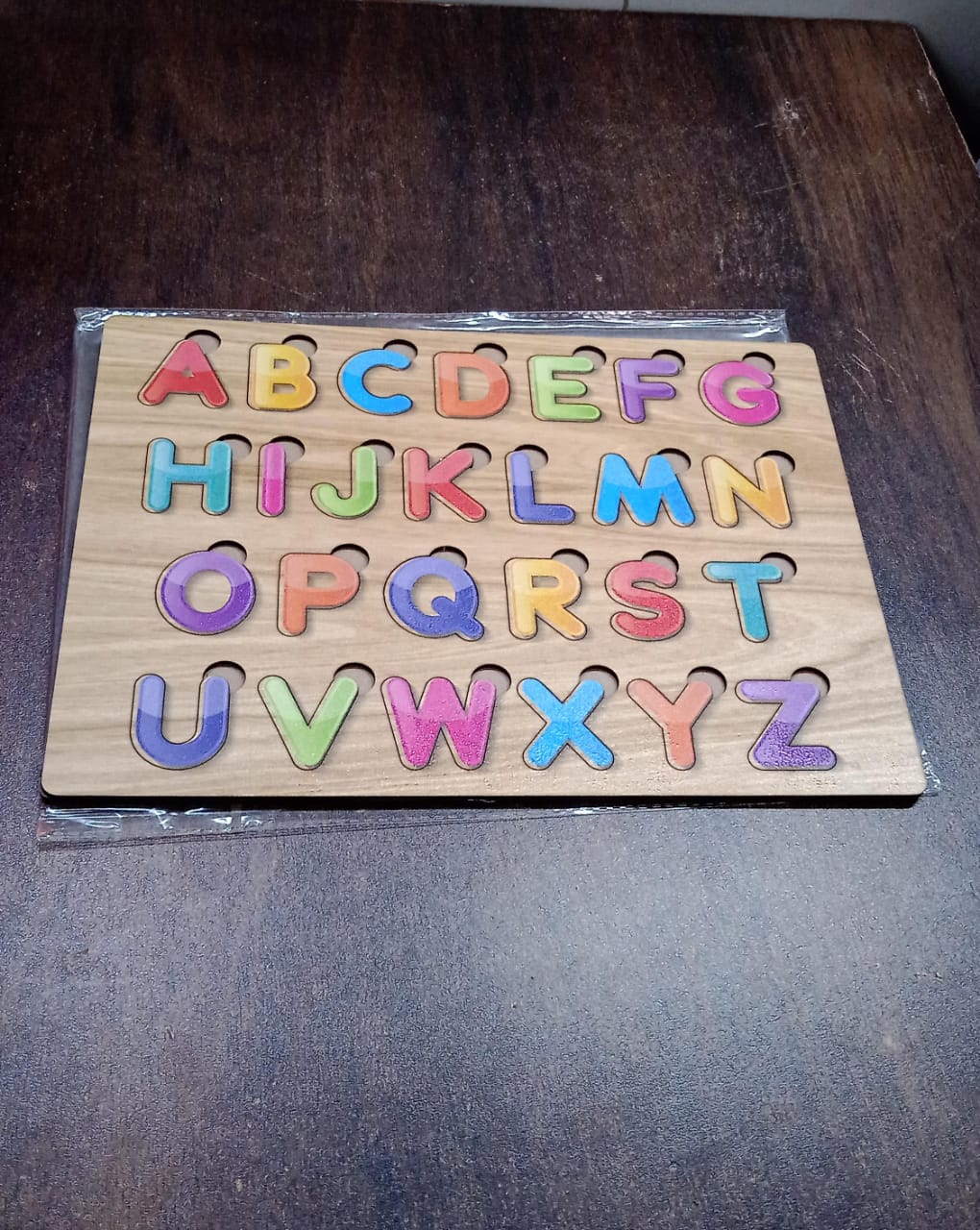 Wooden Puzzle Board ABC Letters Shapes Educational Learning Toys (1 Set) SWASTIK CREATIONS The Trend Point