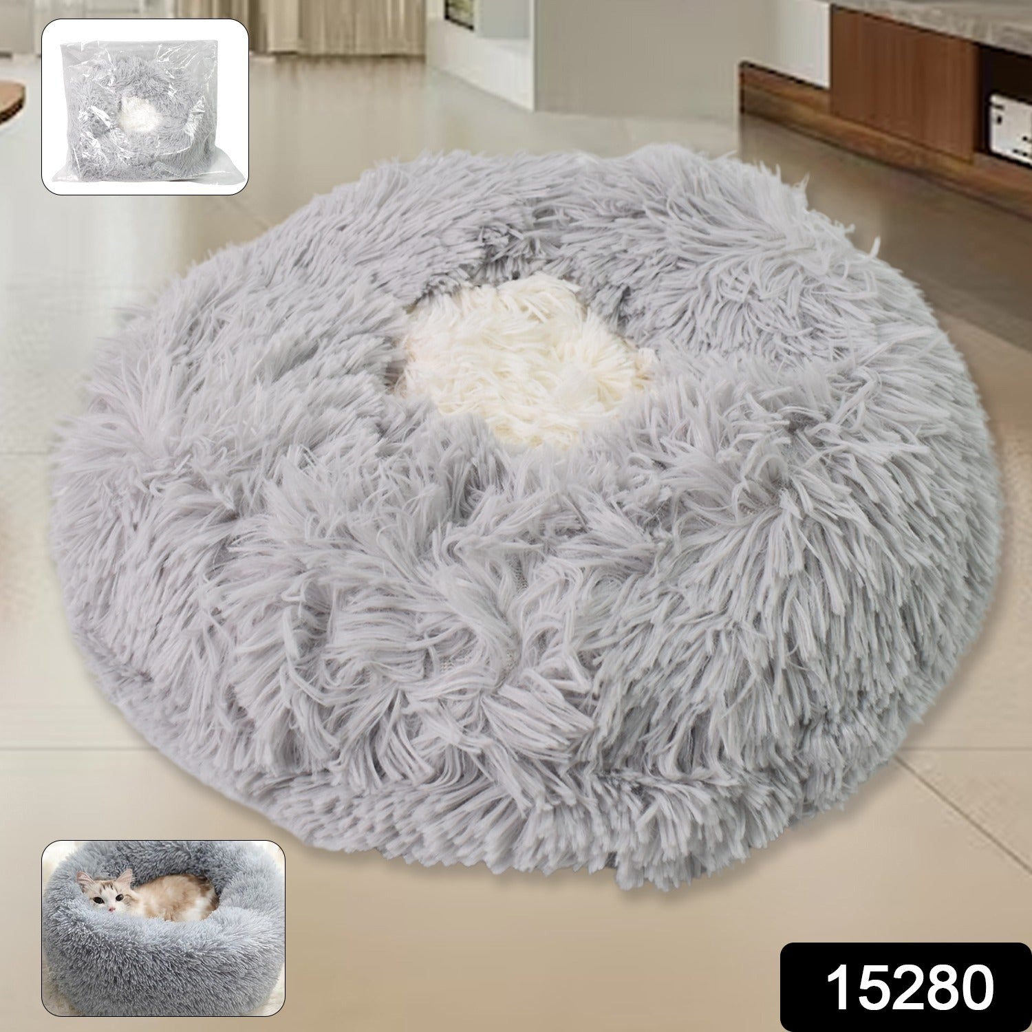 Medium Round Dog Beds for Small, Medium Dogs and Cats (1 Pc)