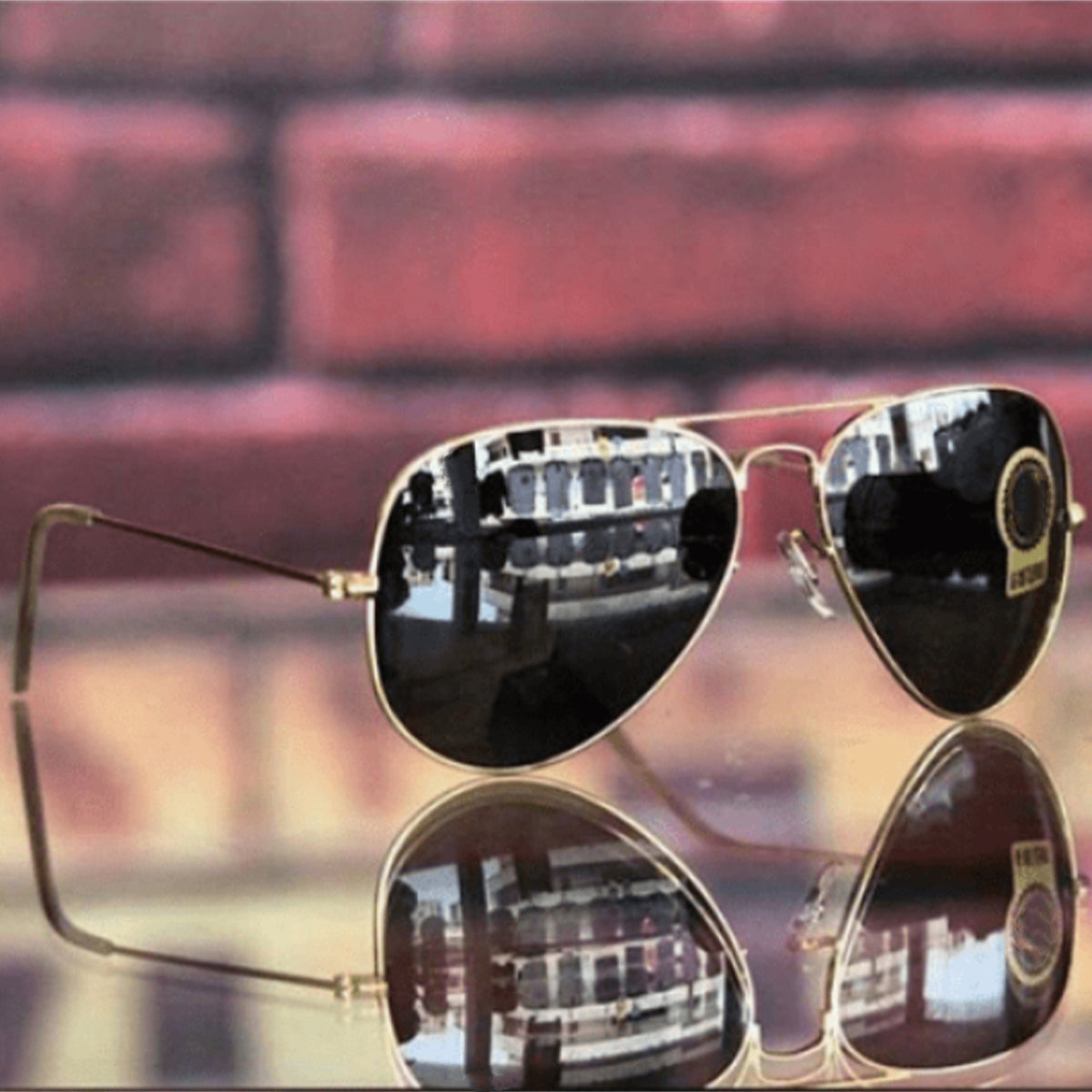 Purosangue 3026 Aviator Sunglasses (SUN-RN-3026-BLK1GLD-M) SWASTIK CREATIONS The Trend Point