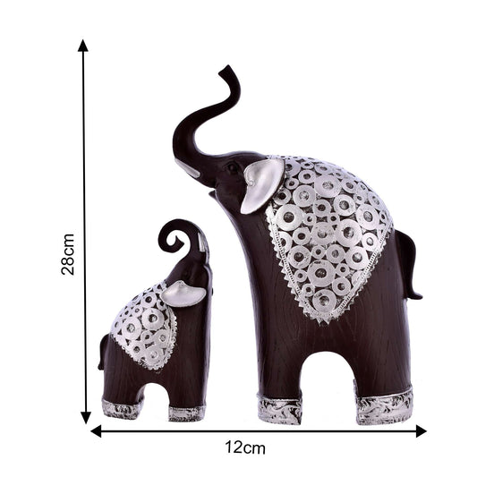 Swastik Trend Point Elephant Pair Showpiece Figurine for Home Decor Living Room Decor Gifting Diwali Gifts for Family and Friends Corporate Client(Multicolor)15