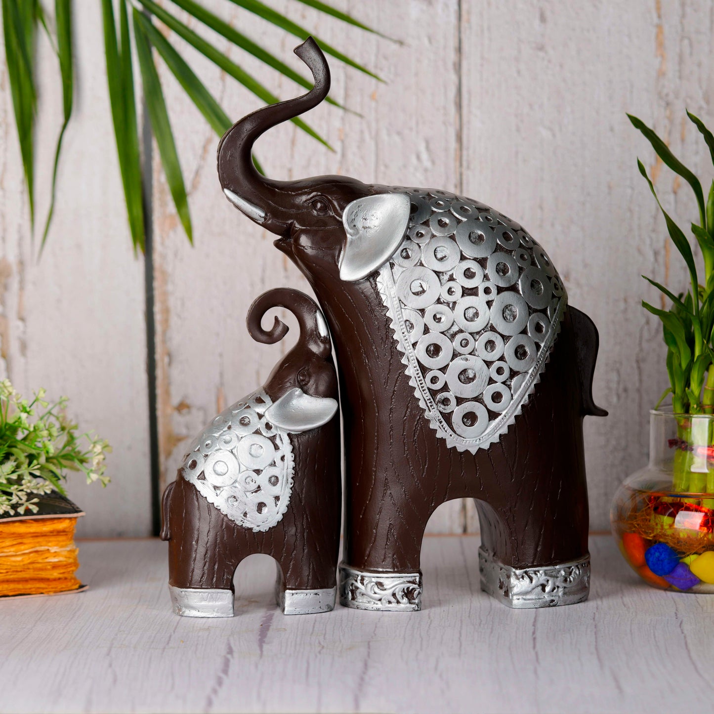 Swastik Creations Elephant Pair Showpiece Figurine for Home Decor Living Room Decor Gifting Diwali Gifts for Family and Friends SWASTIK CREATIONS The Trend Point