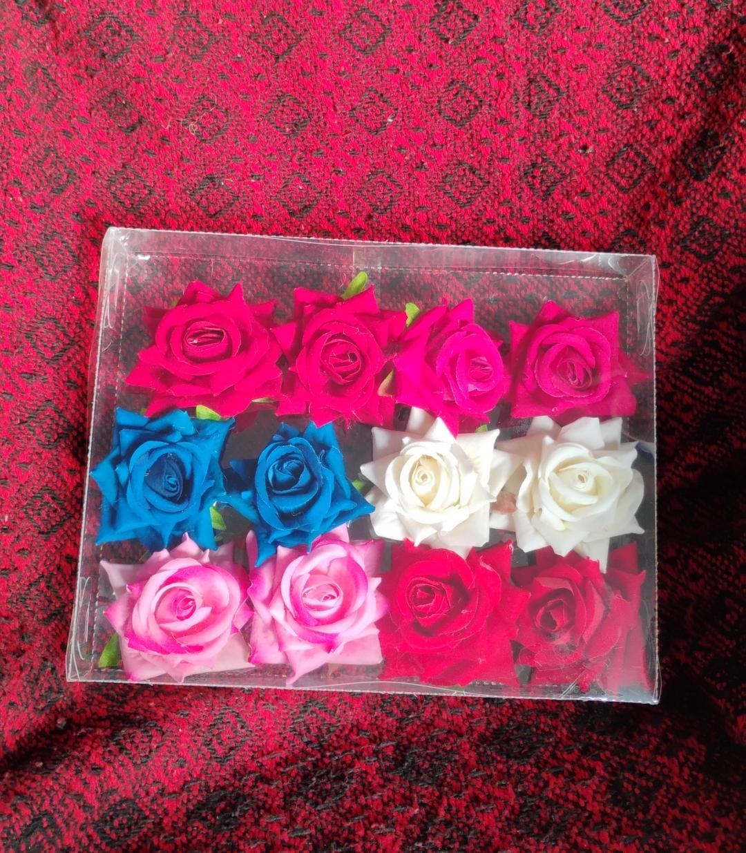 Colourful Flowing Flower Hair Pin (12 Pcs Set / Mix Color)