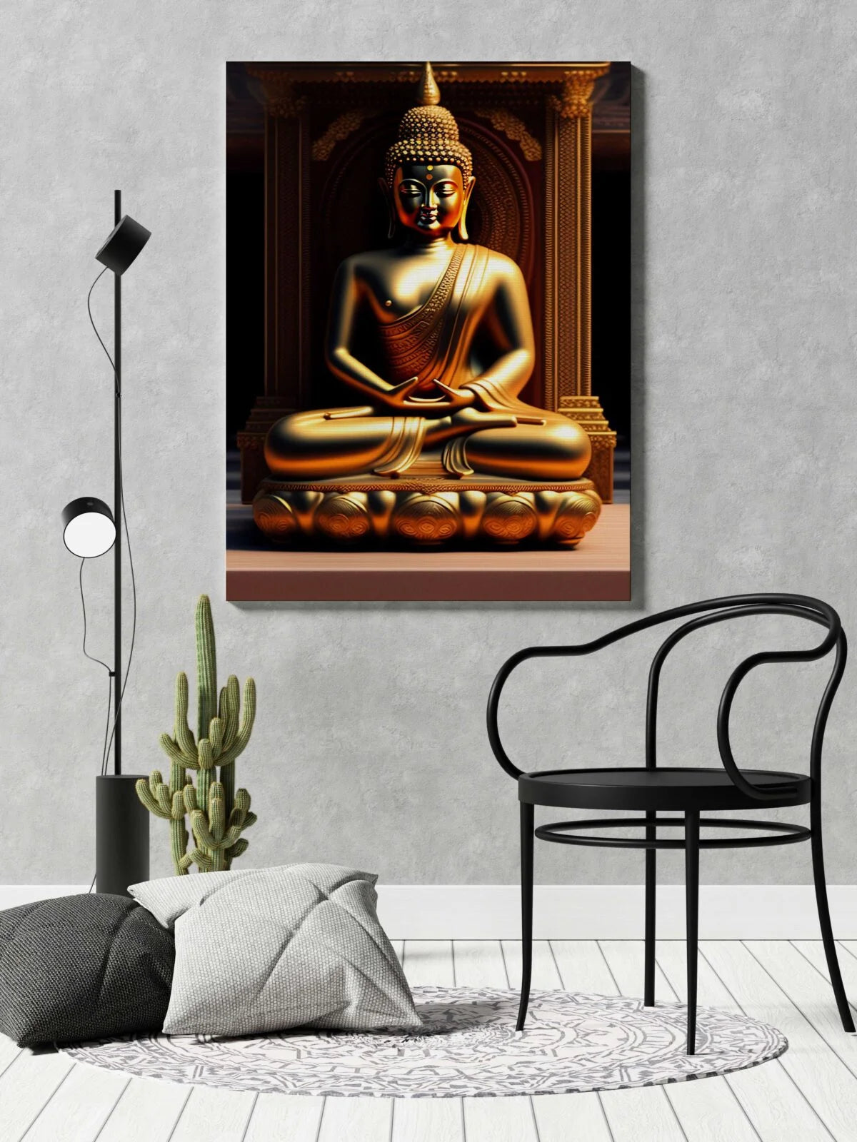 CH-BD3 Buddha Canvas Paintings For Wall Decoration For Living Room Bedroom Home Office & Hotels SWASTIK CREATIONS The Trend Point