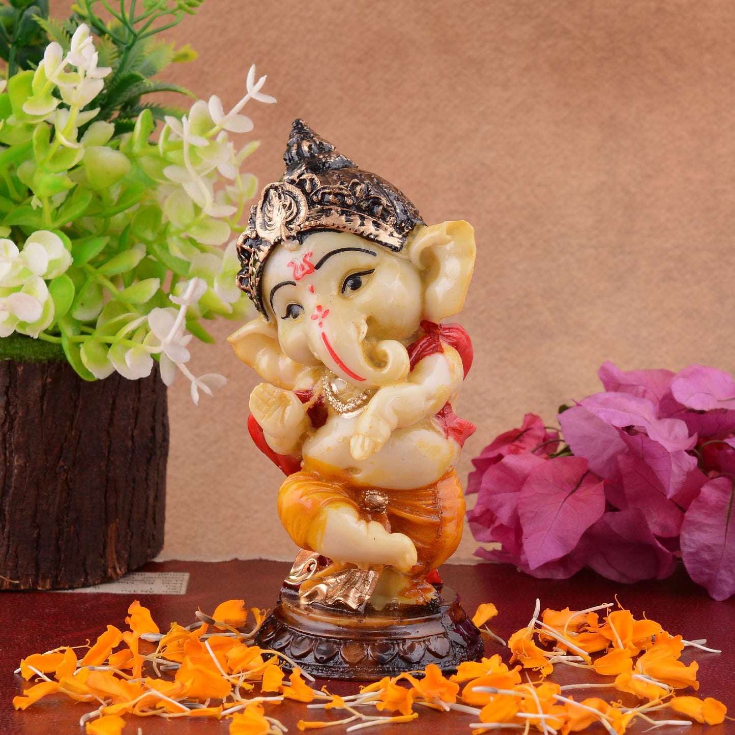 Swastik Trend Point Ganesha Statue  Idol Shriganesh Bhagwan Murti / Home, Office Decor / Car Dashboard Ganpati / Lord Vinayaka Statue God of Luck & Success Sculpture / Gift Items -07 SWASTIK CREATIONS The Trend Point