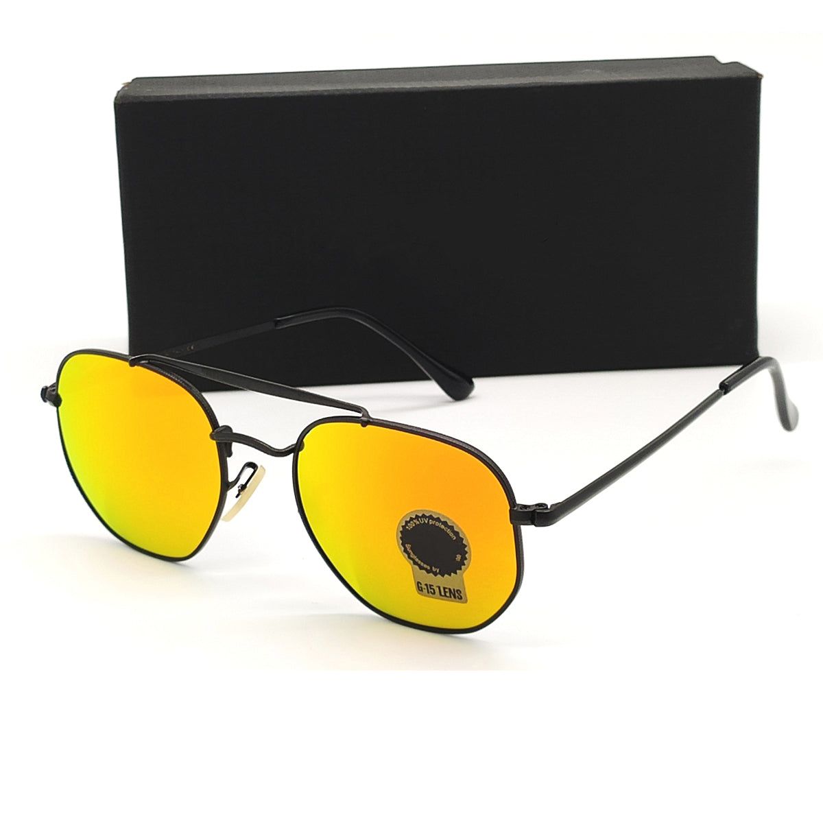 Daytona 3648 Square Sunglasses (SUN-RN-3648-ORG3BLK-M) SWASTIK CREATIONS The Trend Point