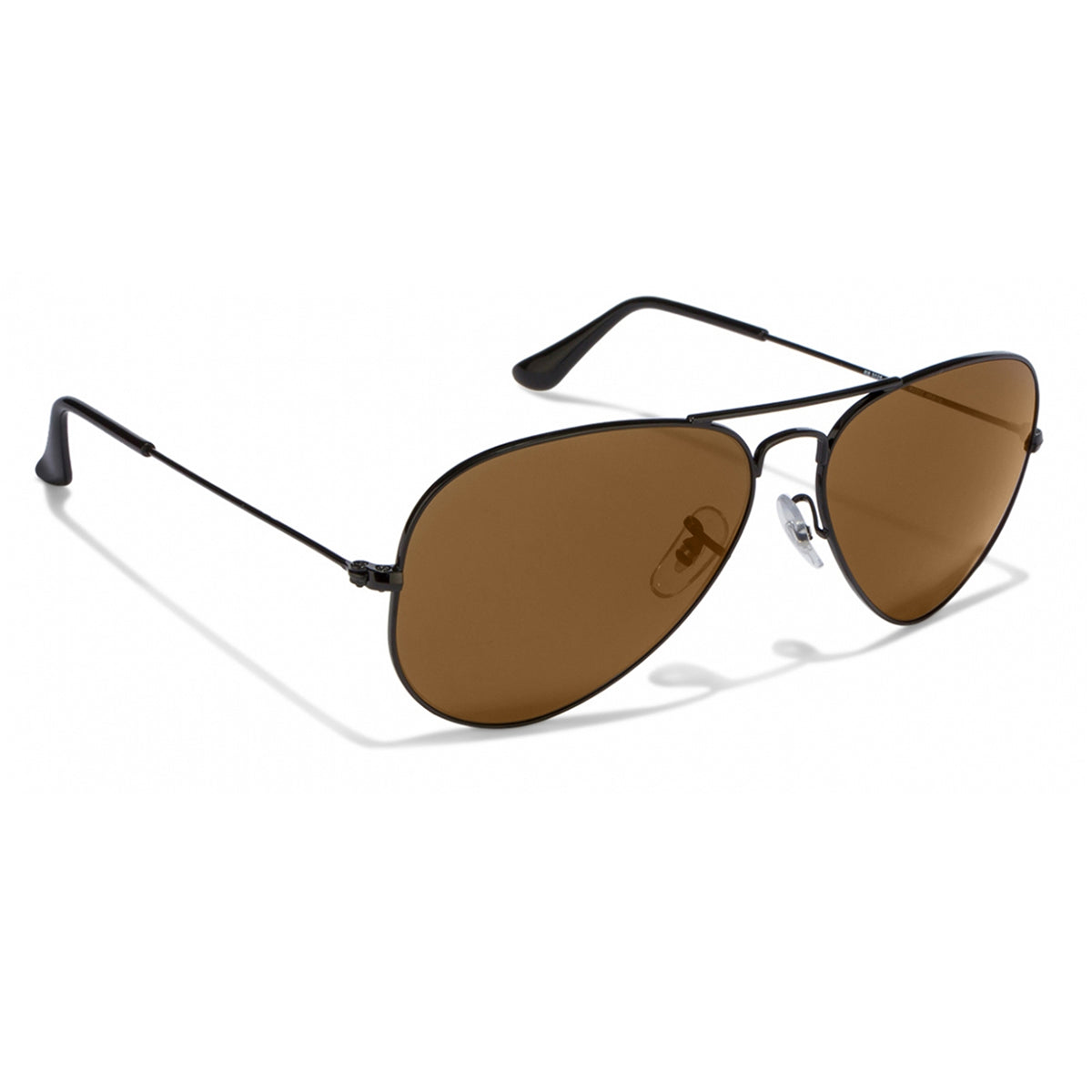 Purosangue 3026 Aviator Sunglasses (SUN-RN-3026-BRN1BLK-M) SWASTIK CREATIONS The Trend Point