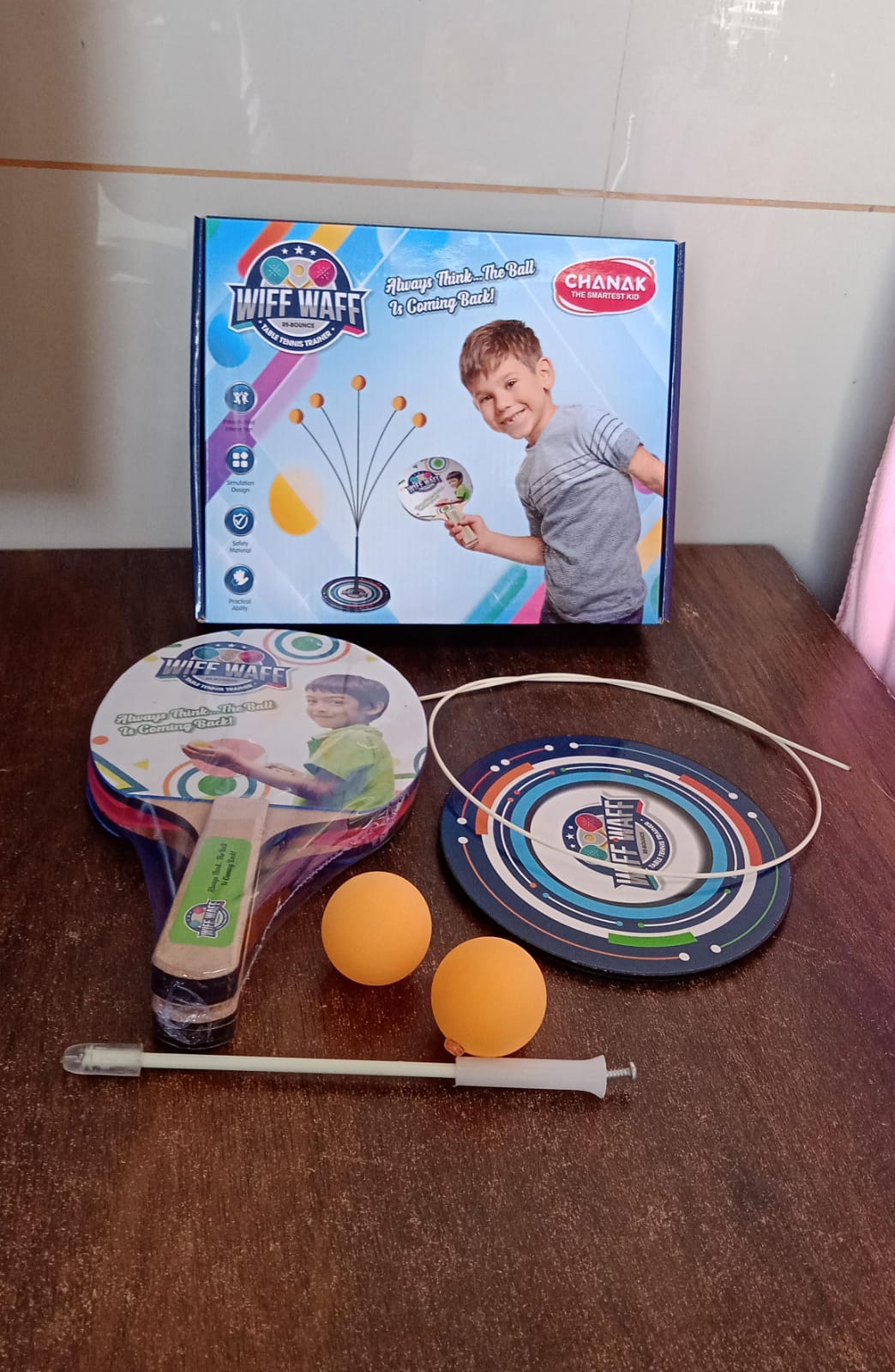 Portable Wiff Waff Rebound Table Tennis Trainer Set (1 Set) SWASTIK CREATIONS The Trend Point