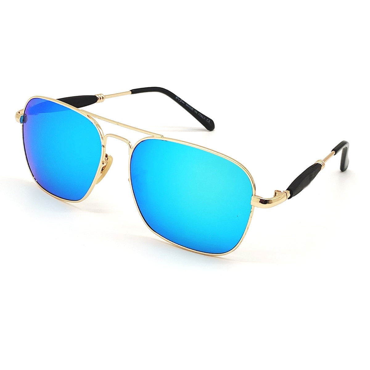 Blue Alicent Square Sunglasses (SUN-RN-1208-AQB3GLD-M) SWASTIK CREATIONS The Trend Point