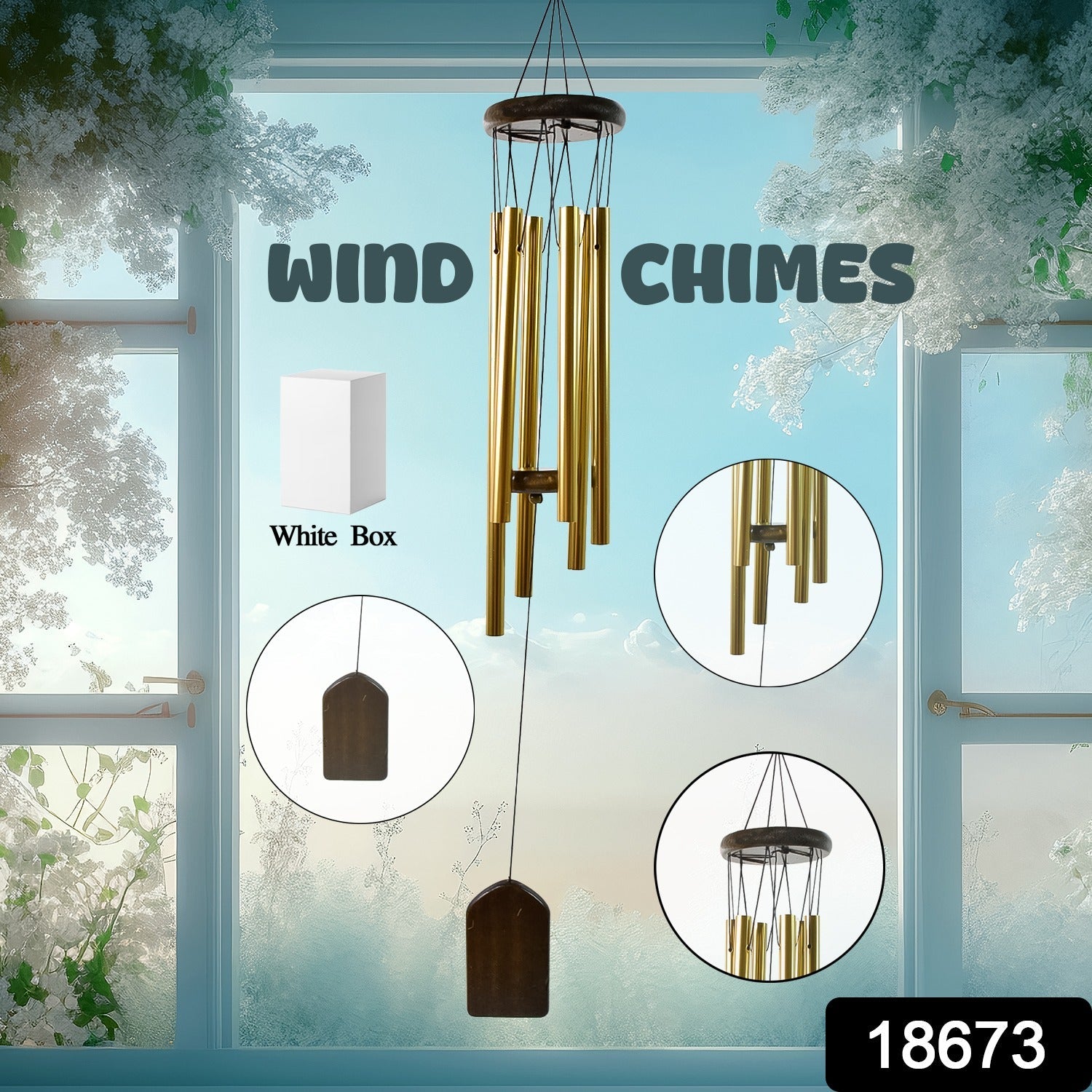 Wind Chime Musical Wind Chime with 6 Tuned Tubes and Hook (1 Pc)