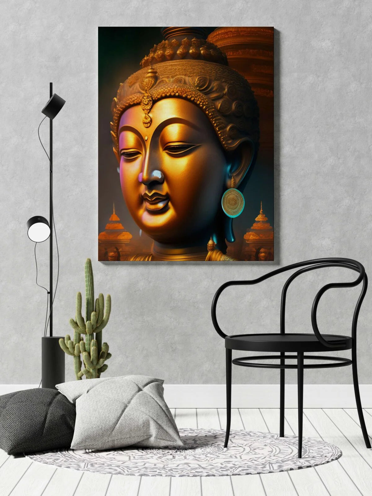 CH-BD5 Buddha Canvas Paintings For Wall Decoration For Living Room Bedroom Home Office & Hotels SWASTIK CREATIONS The Trend Point