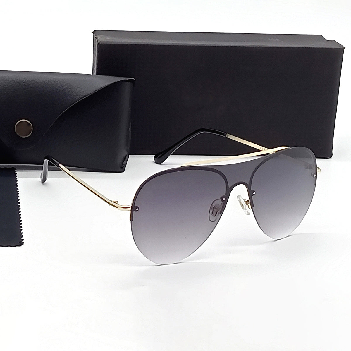 Black RDX Aviator Sunglasses (SUN-RN-1786-BLK2GLD)