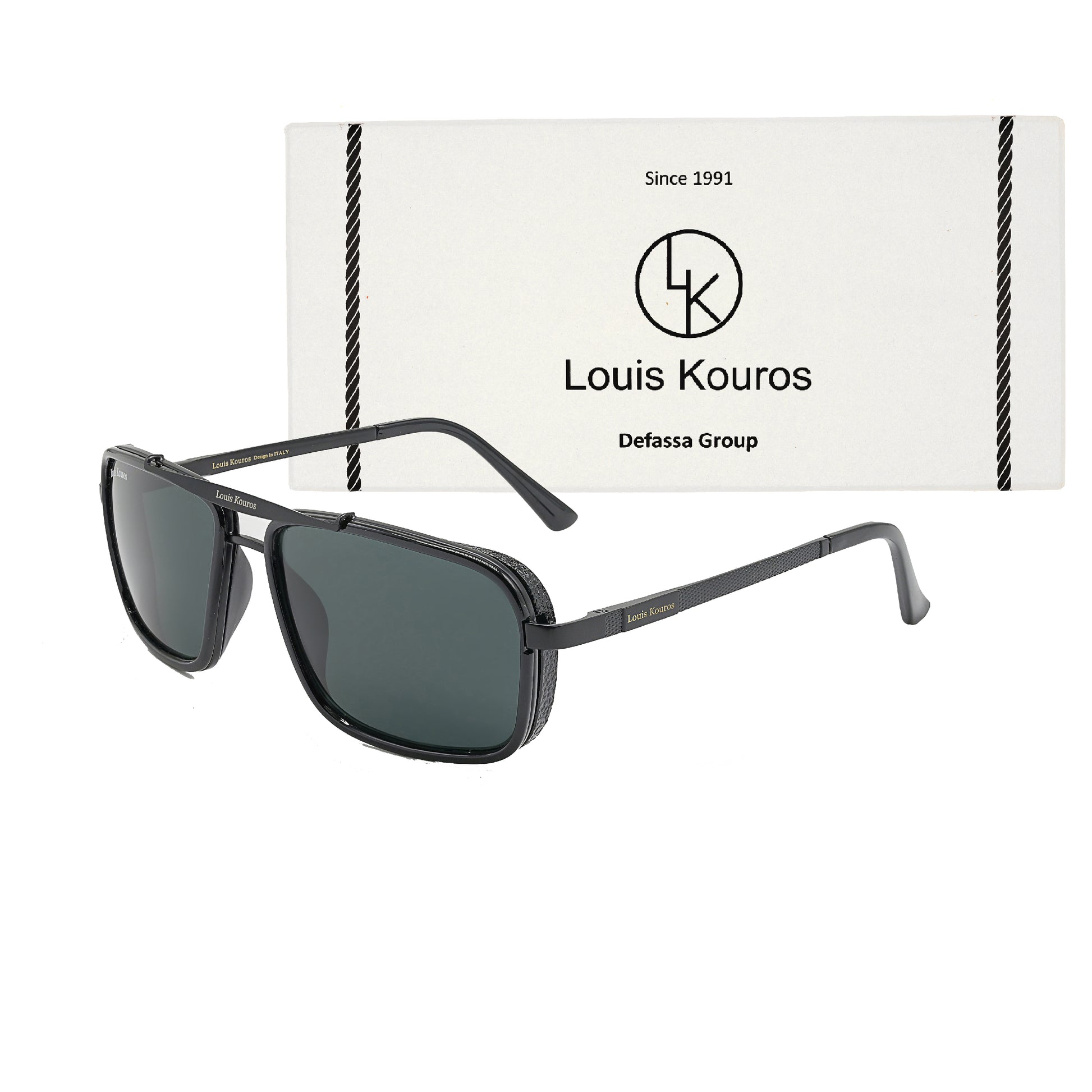 Black Cayenne Square Sunglasses (SUN-LK-4413-BLK1BLK-M)