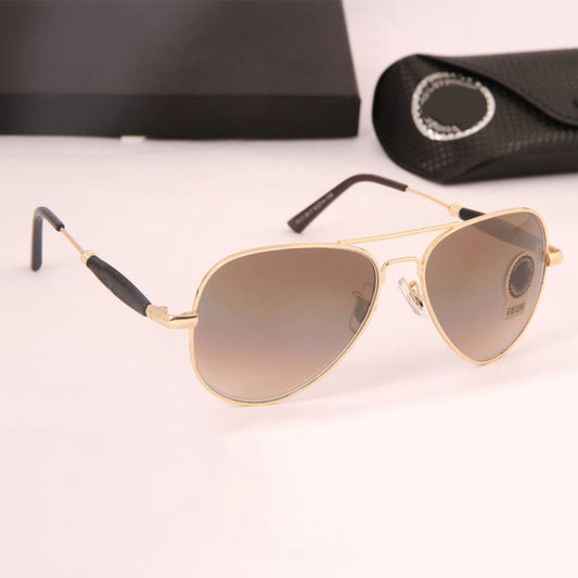 Brown Ancestral Aviator Sunglasses (SUN-RN-3517-BRN2GLD-M)