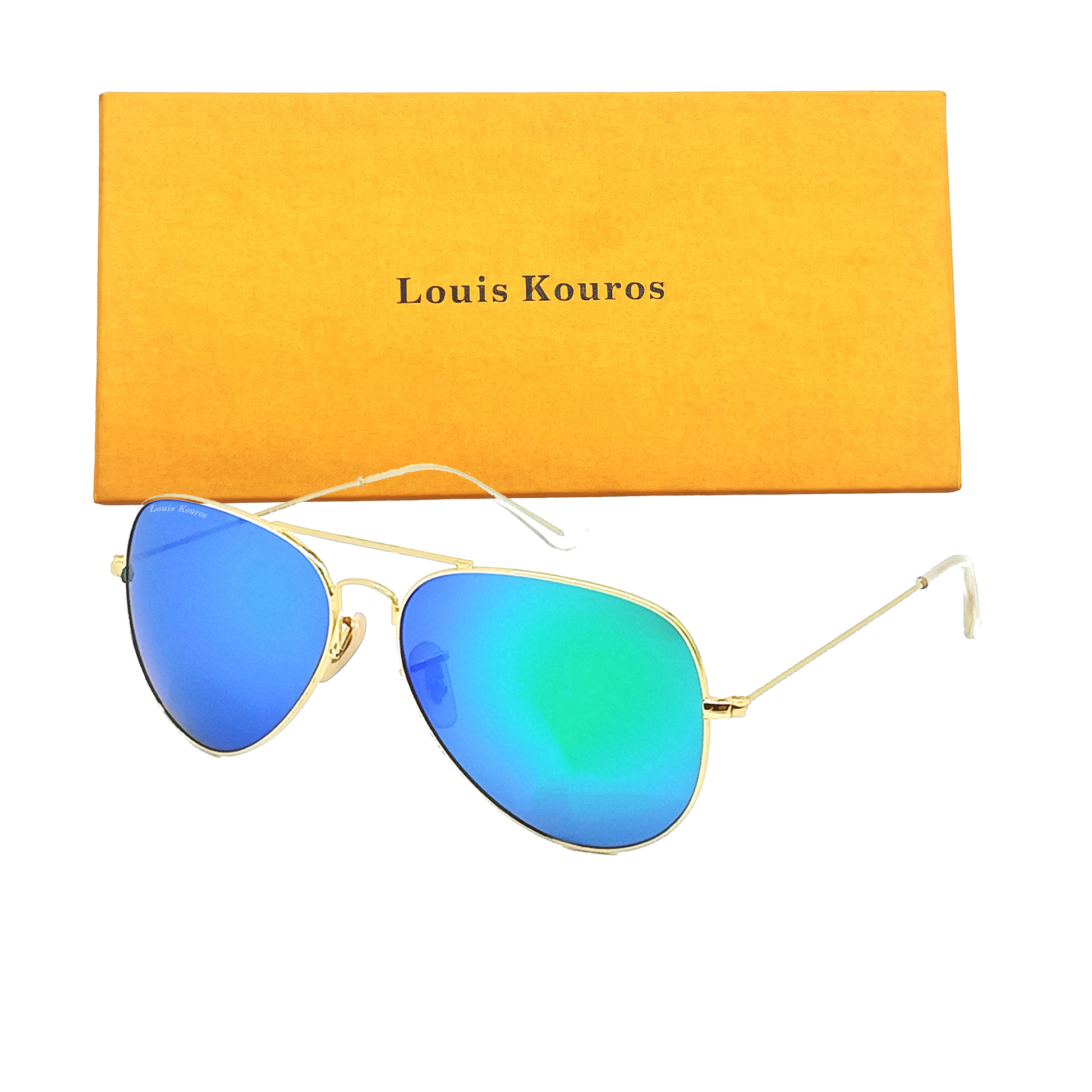 Green Armstoner Aviator Sunglasses (SUN-LK-3026-AQG3GLD-M)