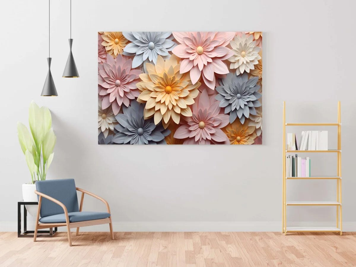 CH-FLW-LDP45 Flower Canvas Paintings For Wall Decoration For Living Room Bedroom Home Office & Hotels SWASTIK CREATIONS The Trend Point