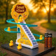 Ducks Slide Toy Set with 2 Cells Stair Climbing Duck Track Toy Light Musical 3 Duckling Moving Escalator Automatic Cartoon Chasing Race Gift Toys for 1+ Kids 1-5 Years Baby Girls Toddlers