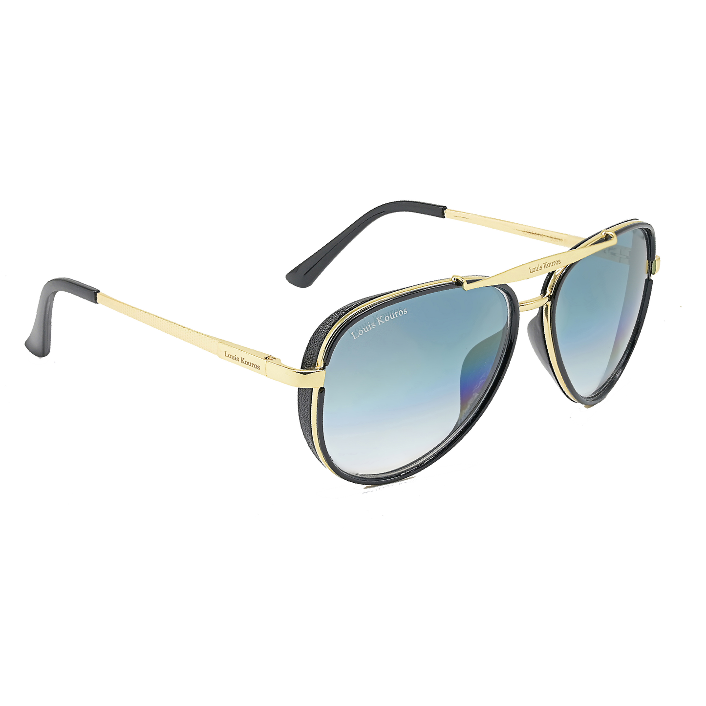 Blue Cherokee Aviator Sunglasses (SUN-LK-4414-BLU2GLD-M) SWASTIK CREATIONS The Trend Point