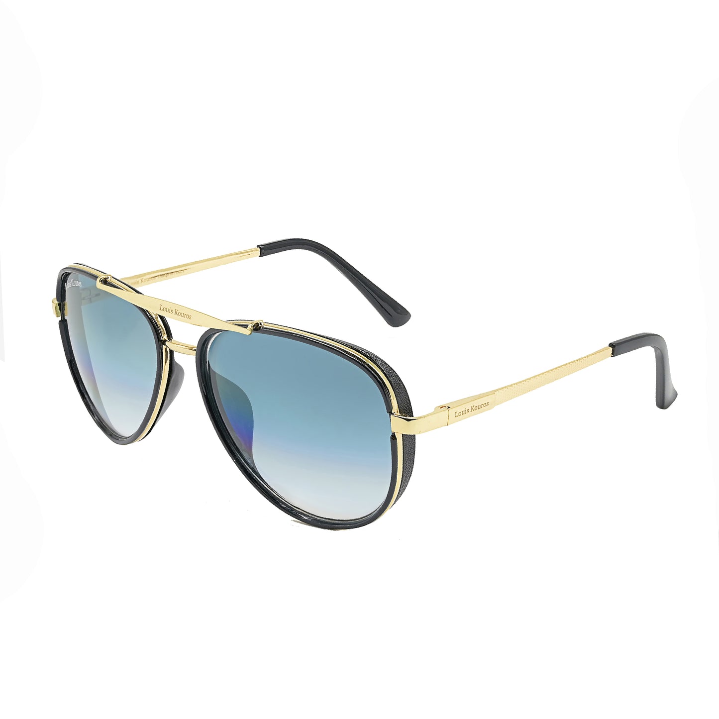 Blue Cherokee Aviator Sunglasses (SUN-LK-4414-BLU2GLD-M) SWASTIK CREATIONS The Trend Point