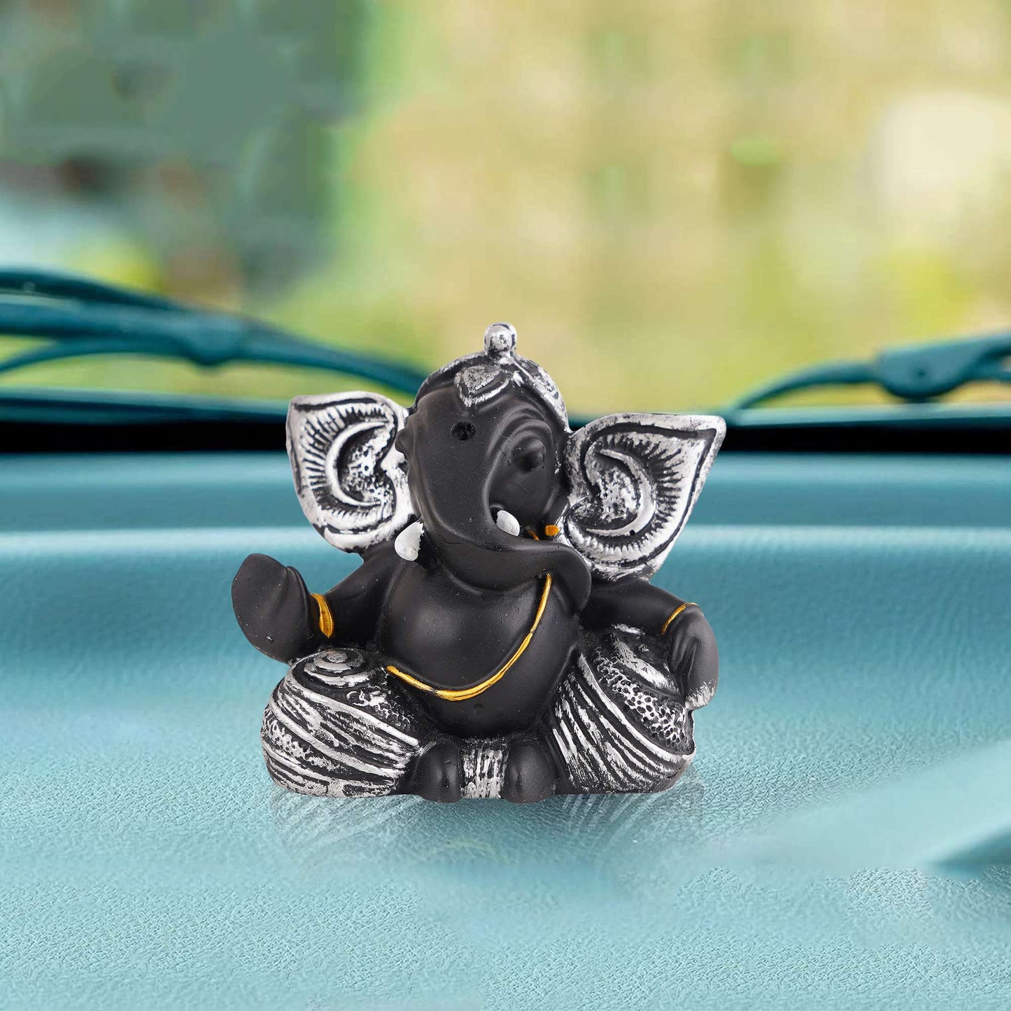 Swastik Trend Point Ganesha Statue  Idol Shriganesh Bhagwan Murti / Home, Office Decor / Car Dashboard Ganpati / Lord Vinayaka Statue God of Luck & Success Sculpture / Gift Items -02 SWASTIK CREATIONS The Trend Point