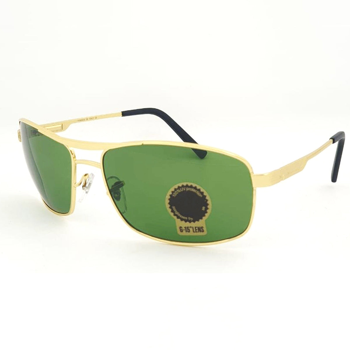 Green LOOKAS Square Sunglasses (SUN-RN-3516-GRN1GLD-M) SWASTIK CREATIONS The Trend Point