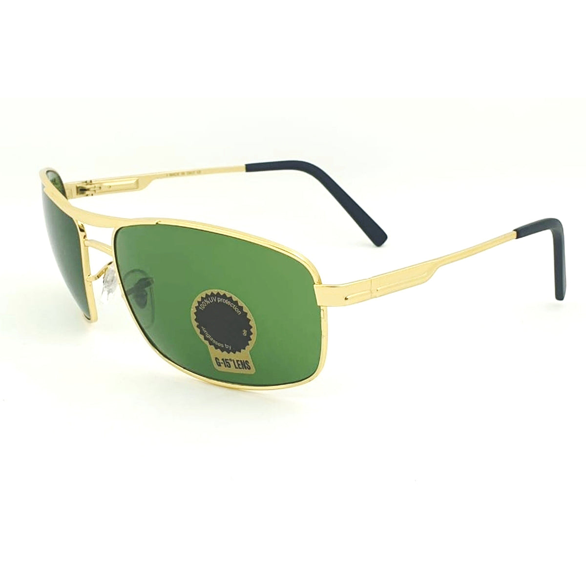 Green LOOKAS Square Sunglasses (SUN-RN-3516-GRN1GLD-M) SWASTIK CREATIONS The Trend Point