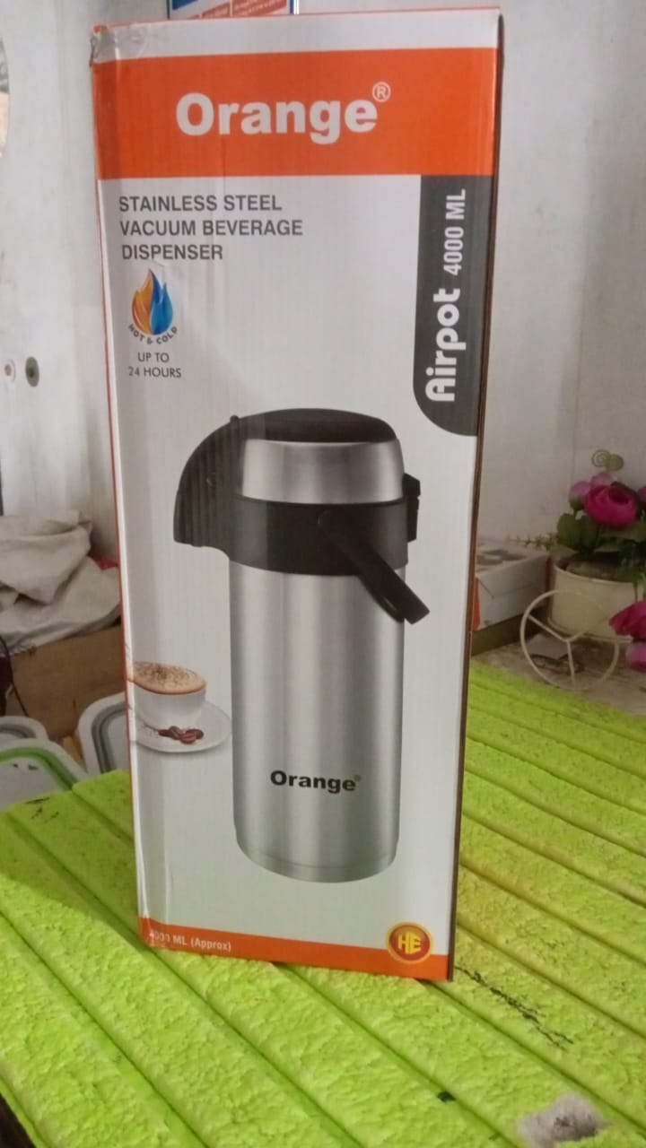 Beverage Dispenser Stainless Steel for Serving Tea and Coffee, Thermos steel (4000 ML) SWASTIK CREATIONS The Trend Point