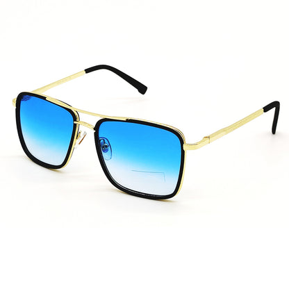 Blue HUMBLEE Square Sunglasses (SUN-LC-0652-BLU2GLD-MEDIUM) - SWASTIK CREATIONS The Trend Point