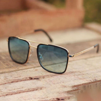 Blue HUMBLEE Square Sunglasses (SUN-LC-0652-BLU2GLD-MEDIUM) - SWASTIK CREATIONS The Trend Point