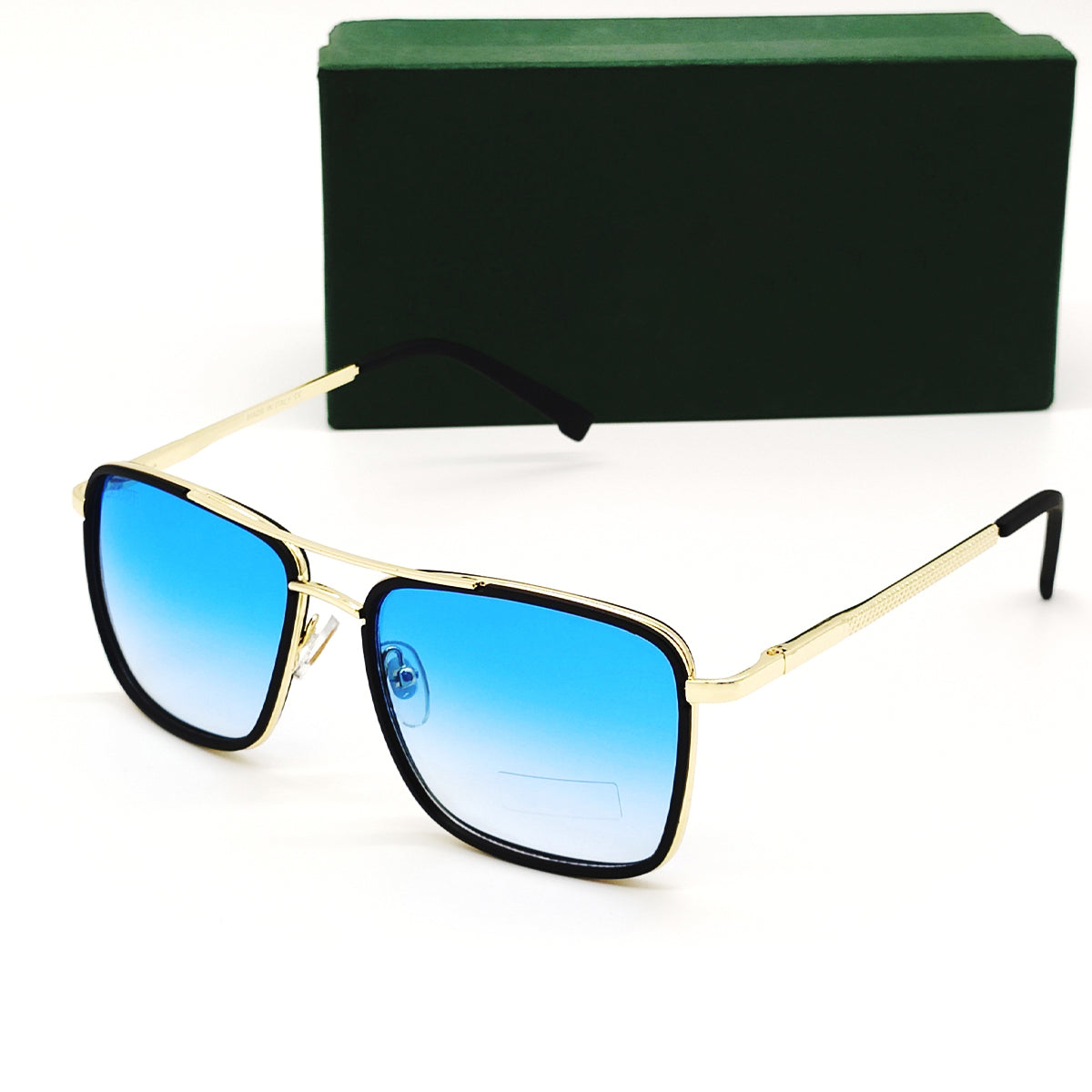 Blue HUMBLEE Square Sunglasses (SUN-LC-0652-BLU2GLD-MEDIUM) - SWASTIK CREATIONS The Trend Point SWASTIK CREATIONS The Trend Point