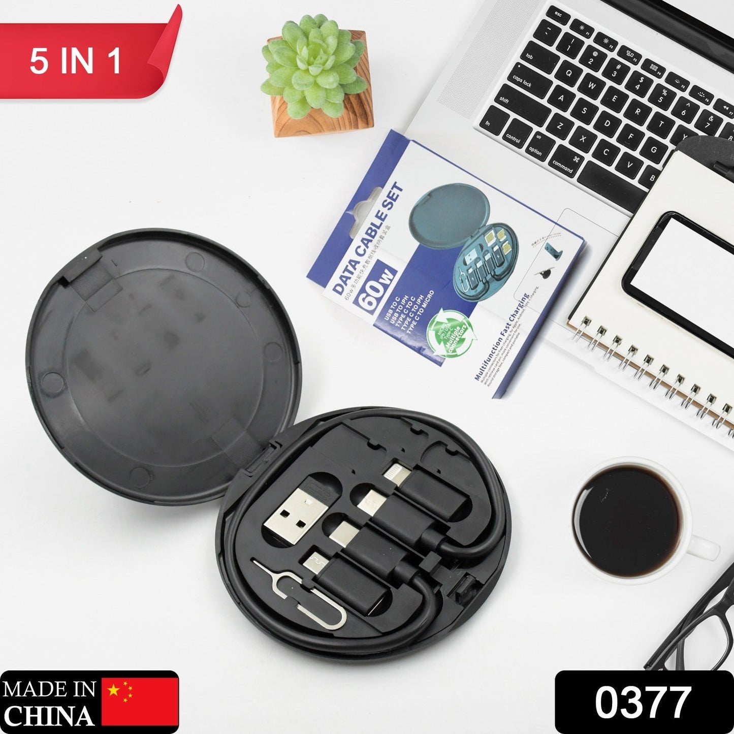 5-in-1 Charging Kit: Universal Cable for Every Device! SWASTIK CREATIONS The Trend Point